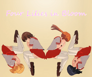 4 lelies in Bloei