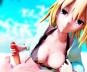 3d mmd 비키니가 jeanne gives..